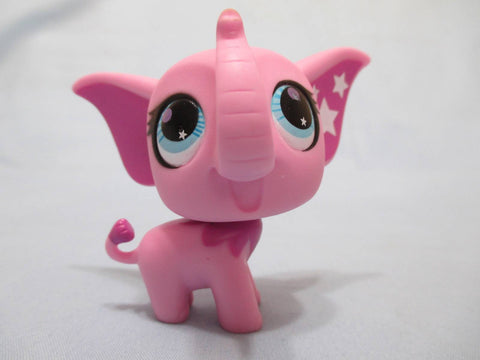 LIKE NEW Littlest Pet Shop Elephant Pink Fusia With Stars Blue Eyes 2693 Authentic Lps Oct24ni