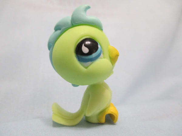 LIKE NEW Littlest Pet Shop Lime Blue Cockatoo 858 Hasbro LPS Bird Authentic Apr26ni