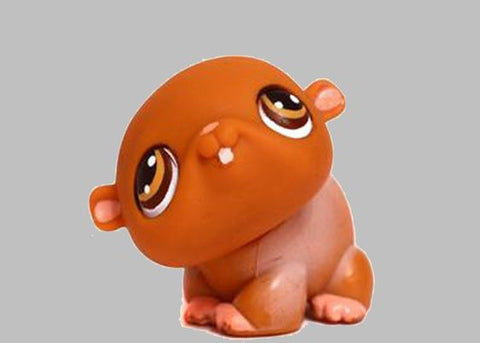 LIKE NEW Littlest Pet Shop Hamster 35 Tan Brown Eyes Authentic Lps Oct26ni