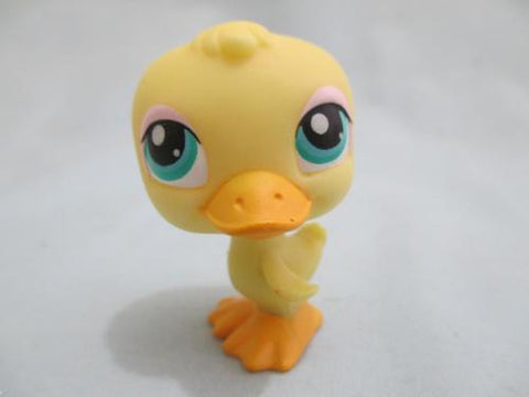 Littlest Pet Shop #150 Yellow Duck Teal Green Eye 100% Authentic Sep25npo73