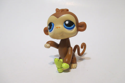 Littlest Pet Shop Brown Magic Motion Monkey W Banana Accessory Authentic SEE VIDEO May28npo39