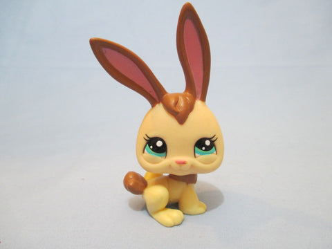 LIKE NEW Littlest Pet Shop Cream Brown Bunny Rabbit 2434 Dot Eyes Authentic Lps DEC13J