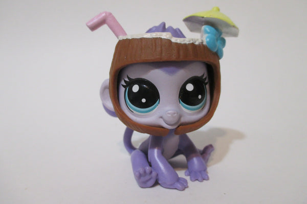 Littlest Pet Shop Hungry Pet Monkey 3-185 with Coconut Juice Accessory Authentic LPS Nov2npo93