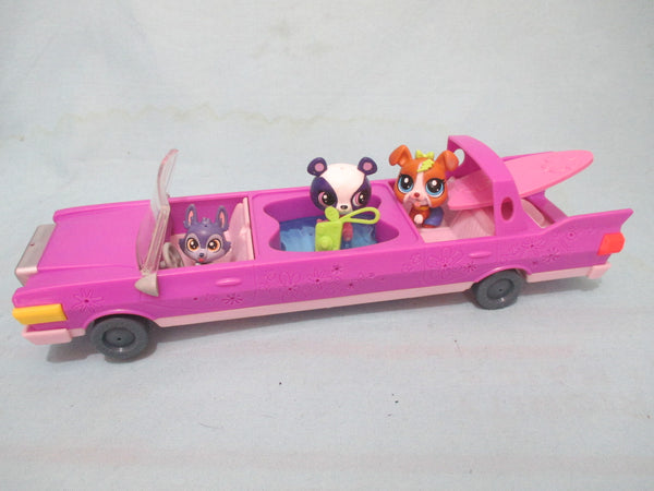 Littlest Pet Shop Lot Limo Limousine Car Vehicle And 4 Random Pets 2 Accessories