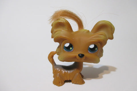 LIKE NEW Littlest Pet Shop Brown Dog Shih Tzu Yorkie 6 Authentic Mar1ni