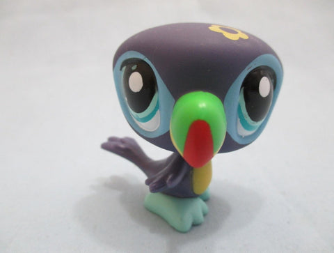 LIKE NEW Littlest Pet Shop 1906 Purple Blue Toucan Blue Eyes Authentic Mar04npoRSV