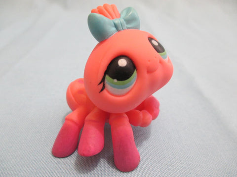 Littlest Pet Shop LPS Pink Blue Bow Green Eyes Spider 426 Rare Authentic Lps APR25JI