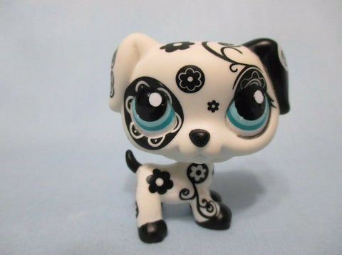 LIKE NEW LITTLEST PET SHOP BLACK WHITE FLOWER TATTOO DALMATIAN DOG PUPPY RESCUE TAILS 1613 AUTHENTIC LPS Jun16ni