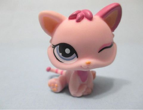 LIKE NEW Littlest Pet Shop 1481 Rare Pink Winking Baby Kitten Cat Authentic LPS FEB13J