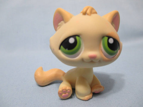 LIKE NEW Littlest Pet Shop Cat Tabby Kitty Screamy Green Eyes 401 Authentic Lps Jun16ni