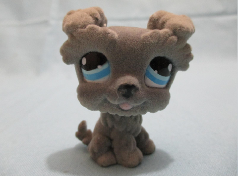 LIKE NEW Littlest Pet Shop 1006 Fuzzy Furry Gray Schnauzer Dog Authentic Lps MY05J
