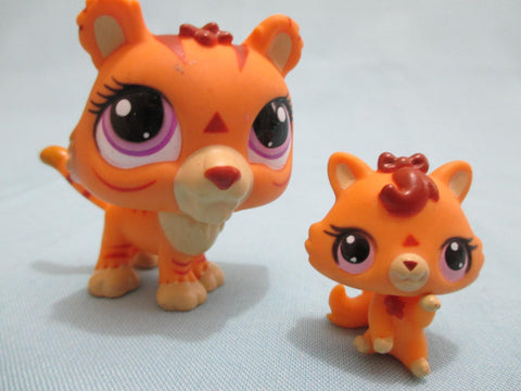 Littlest Pet Shop Bobble in Style Mommy Baby Tiger 3593 3594 Authentic MAY06J