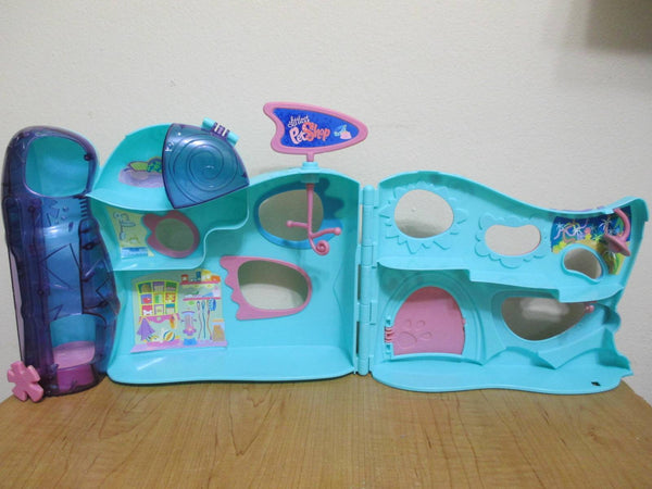 Playful Paws Pet Daycare Hotel Blue Teal Playset Hasbro Littlest Pet Shop Teal Door Authentic SEP7J