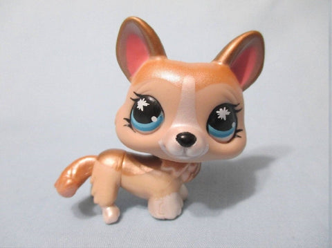 Littlest Pet Shop LPS 871 Brown Tan Shimmer Corgi Dog Authentic MAY17J