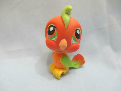 LIKE NEW Littlest Pet Shop Orange Lime Cockatoo Bird Around The World 394 Authentic May17ni