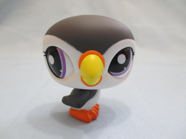 LIKE NEW Littlest Pet Shop Puffin 1748 Dark Gray and White Bird  Authentic Mar1ni