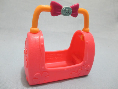 Littlest Pet Shop Pet Carrier Pink Bow Flower w/ LPS Print Accessory Authentic MAR26J