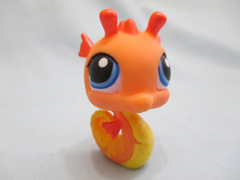 LIKE NEW Littlest Pet Shop 315 Orange Shimmer Seahorse Authentic LPS Apr04n
