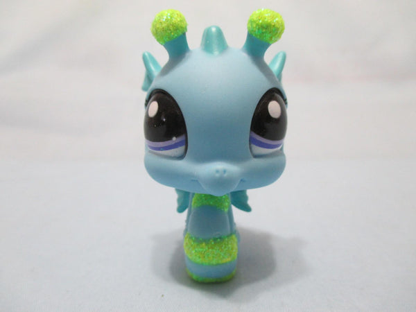 LIKE NEW Littlest Pet Shop Seahorse 2214 Blue and Green Sparkle Seahorse Authentic Lps Sep15ni