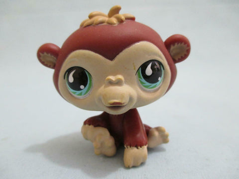 LIKE NEW Littlest Pet Shop Brown Baby Chimpanzee Monkey 529 Authentic AIK APR16J