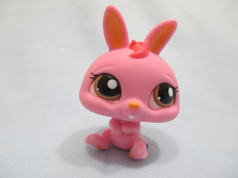 LIKE NEW Littlest Pet Shop 1770 Pink Dwarf Bunny with Brown Eyes Authentic Apr25ni